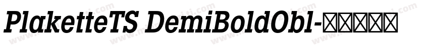 PlaketteTS DemiBoldObl字体转换